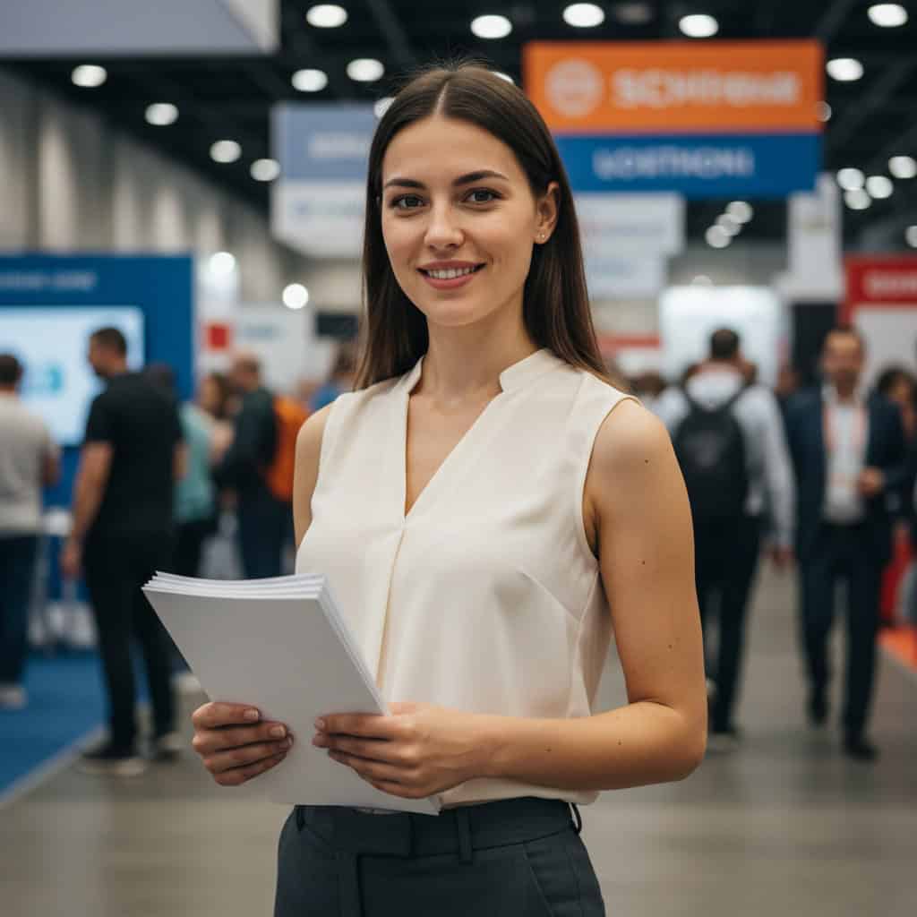 TSM Agency bilingual event staff portrait at Kansas City trade show booth