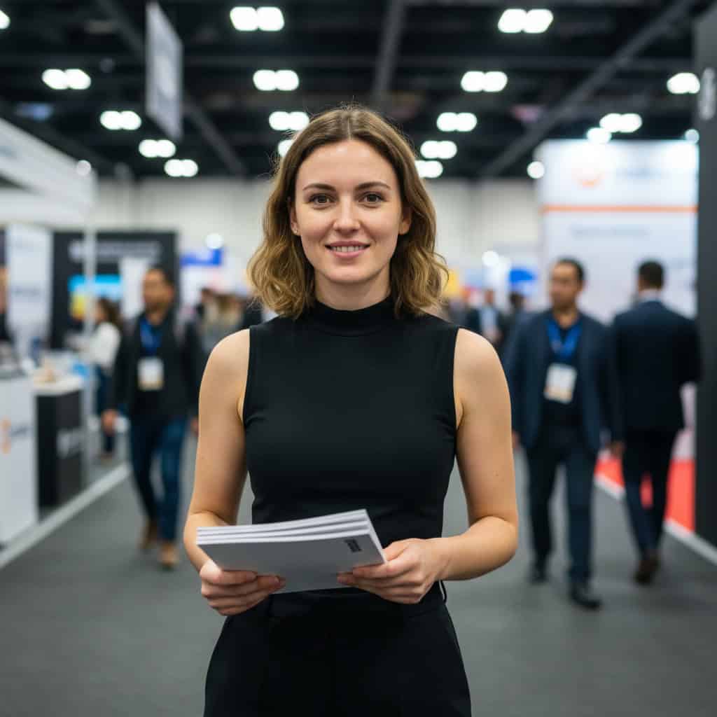 TSM Agency bilingual event staff portrait at Los Angeles trade show booth