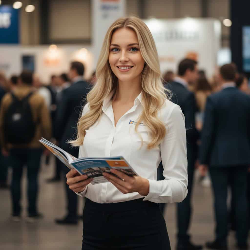 TSM Agency bilingual event staff portrait at Nashville trade show booth