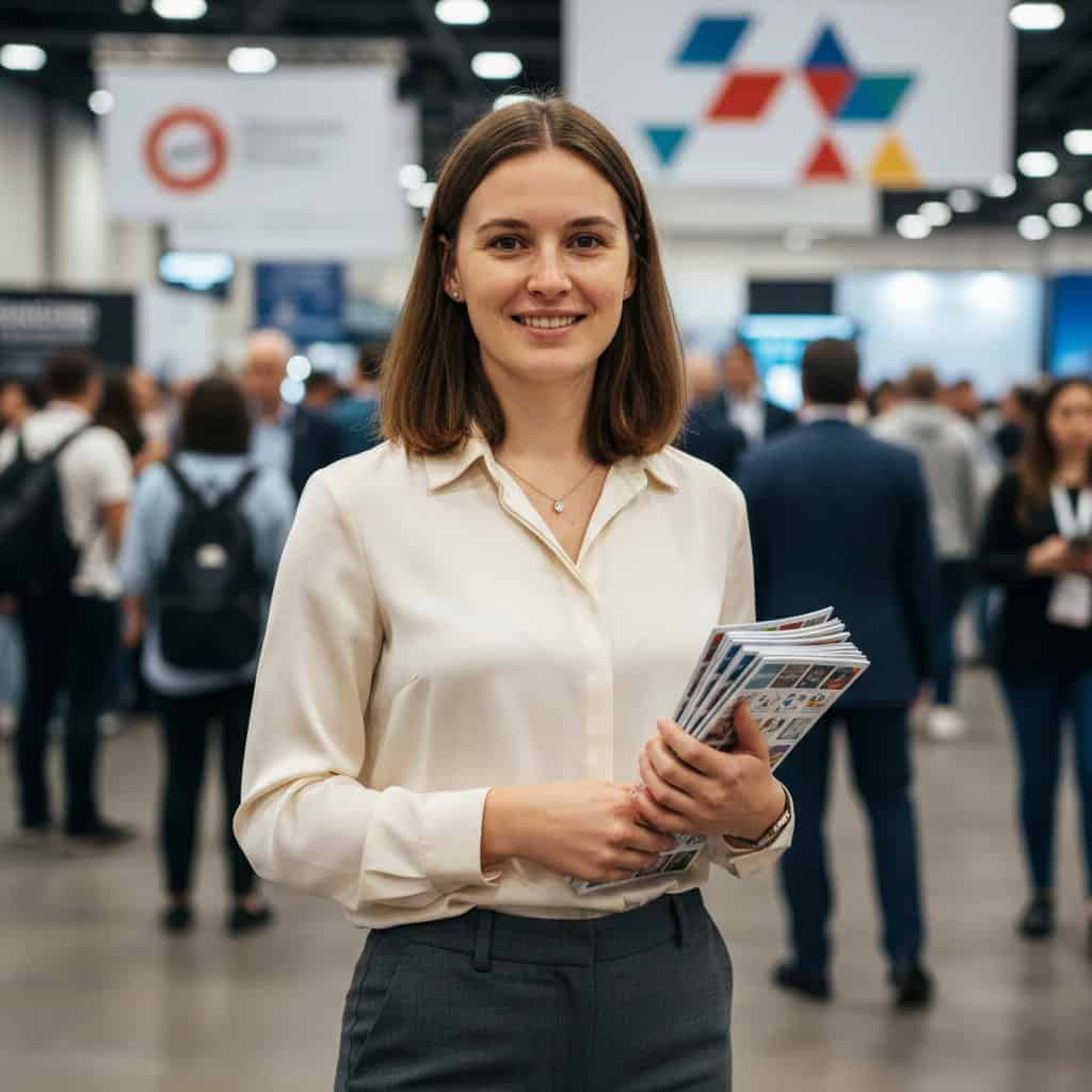 TSM Agency bilingual event staff portrait at New Orleans trade show booth