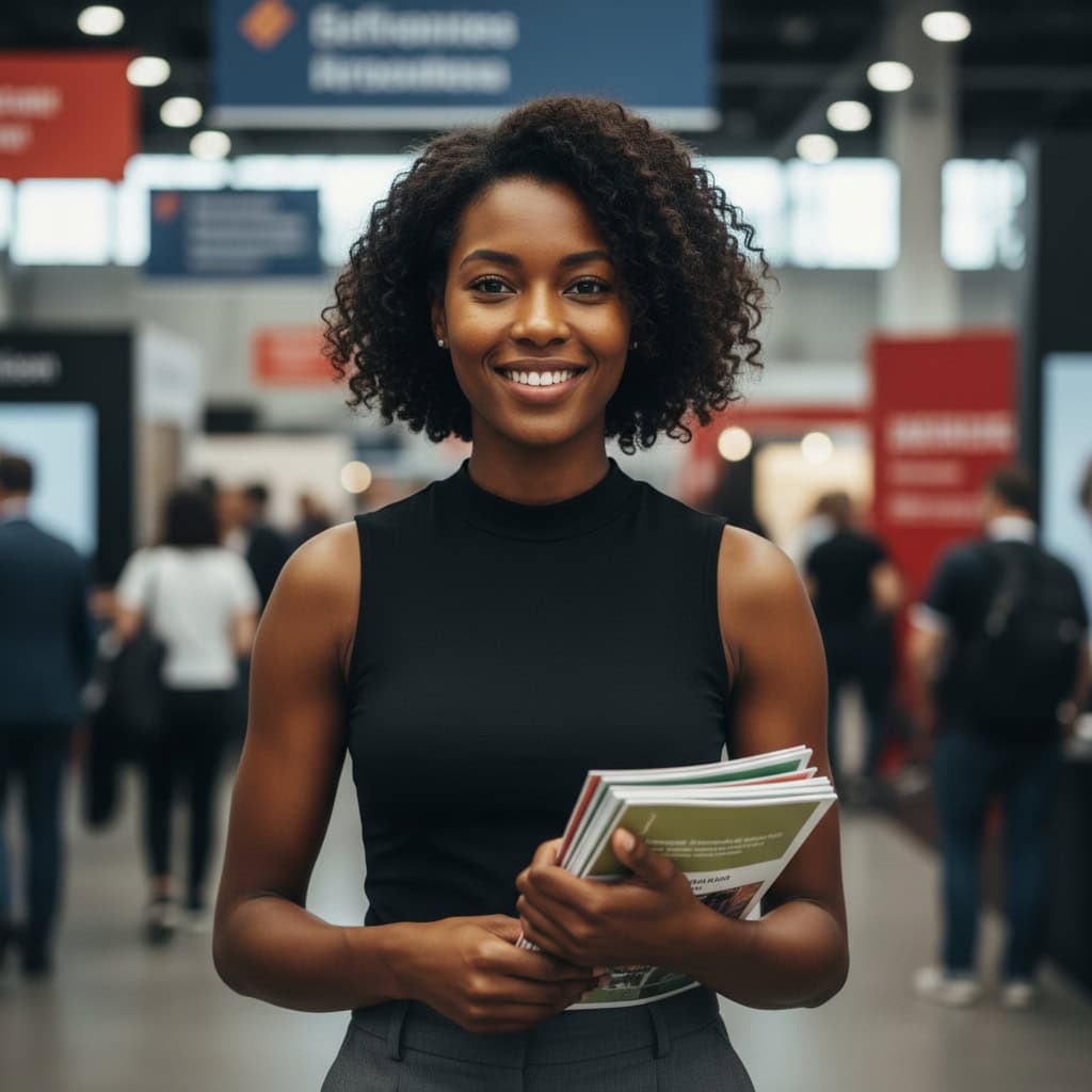 TSM Agency bilingual event staff portrait at Orlando trade show booth