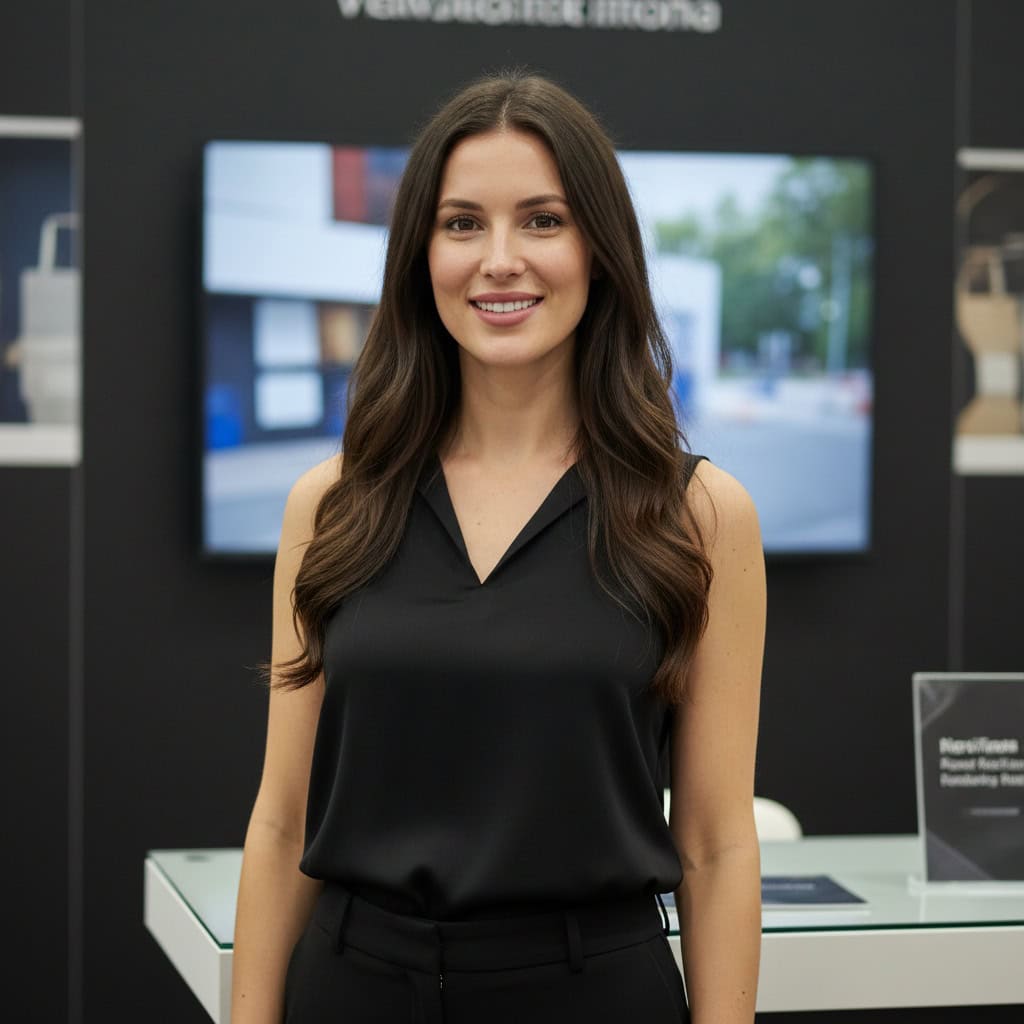 TSM Agency booth model portrait at Dallas trade show booth