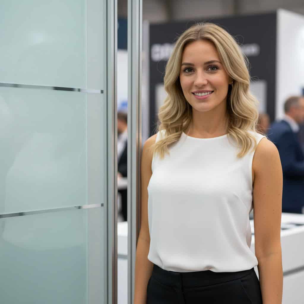 TSM Agency booth model portrait at Denver trade show booth