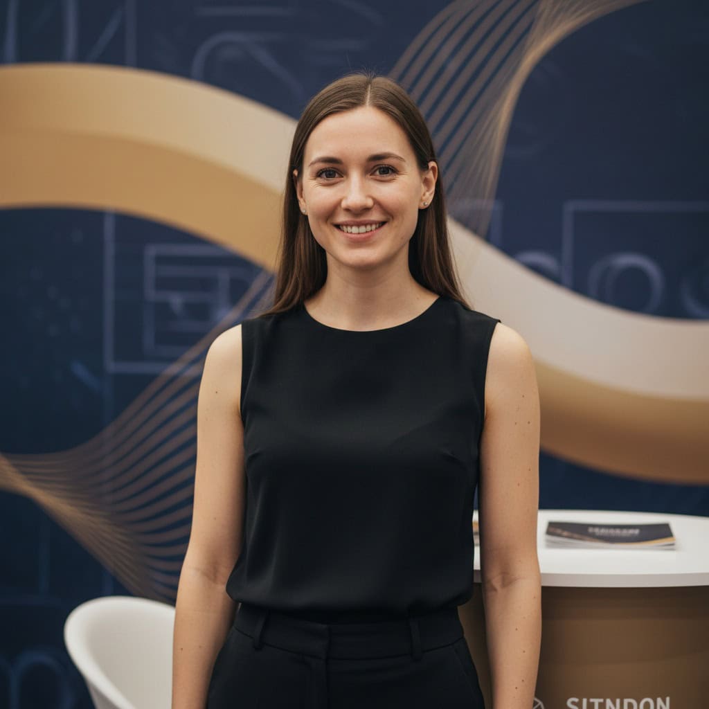 TSM Agency booth model portrait at Houston trade show booth