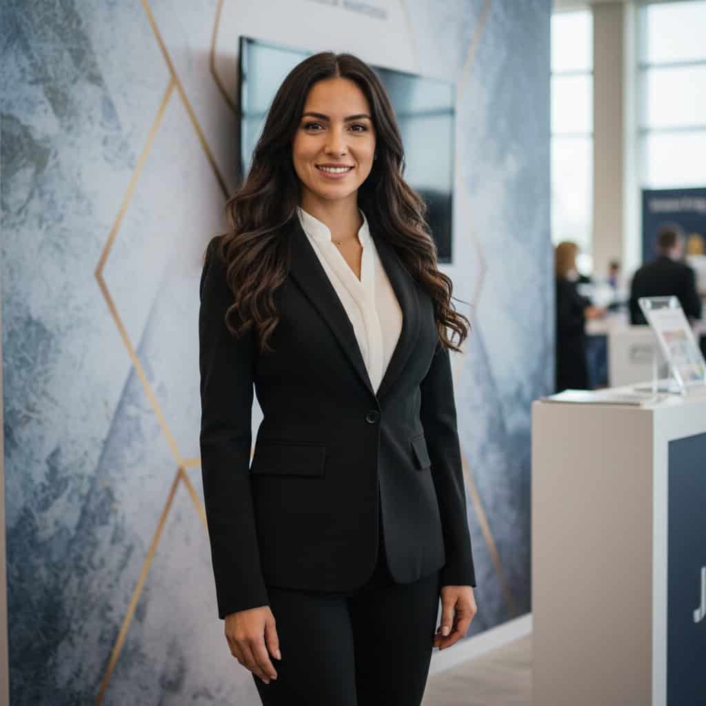 TSM Agency booth model portrait at Nashville trade show booth