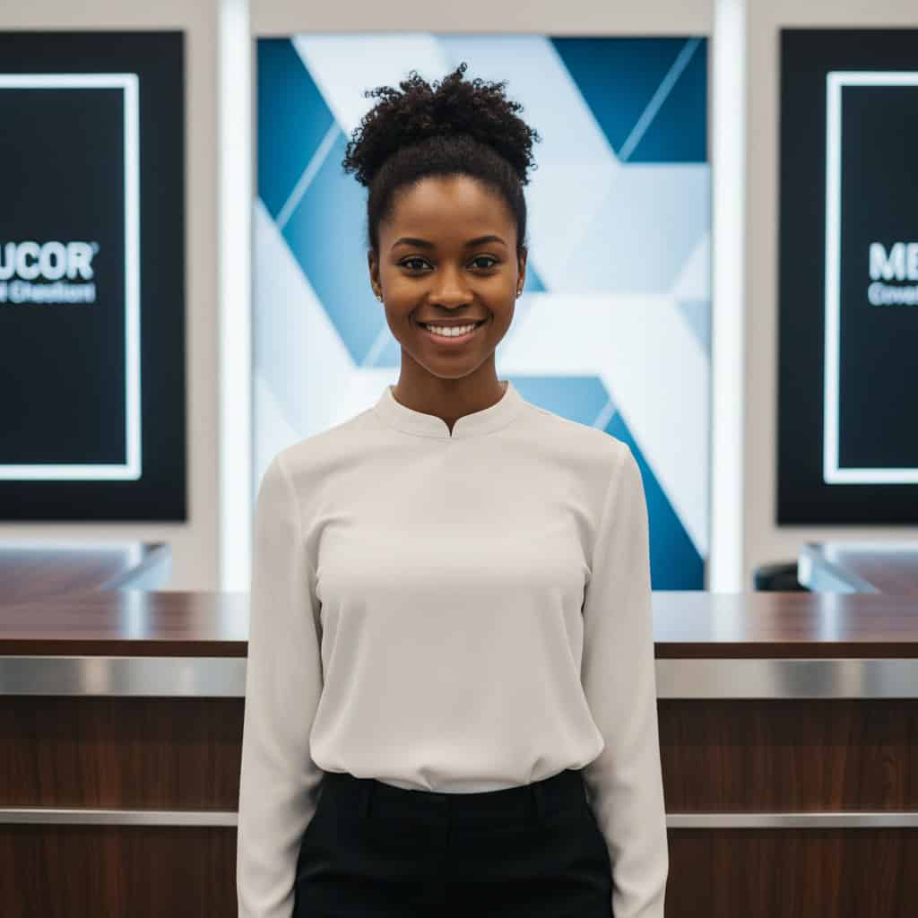 TSM Agency booth model portrait at New Orleans trade show booth