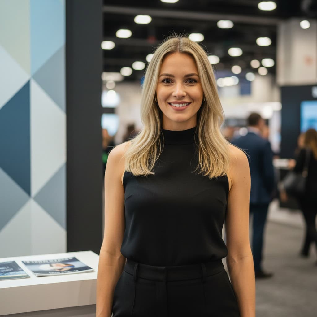 TSM Agency booth model portrait at Phoenix trade show booth