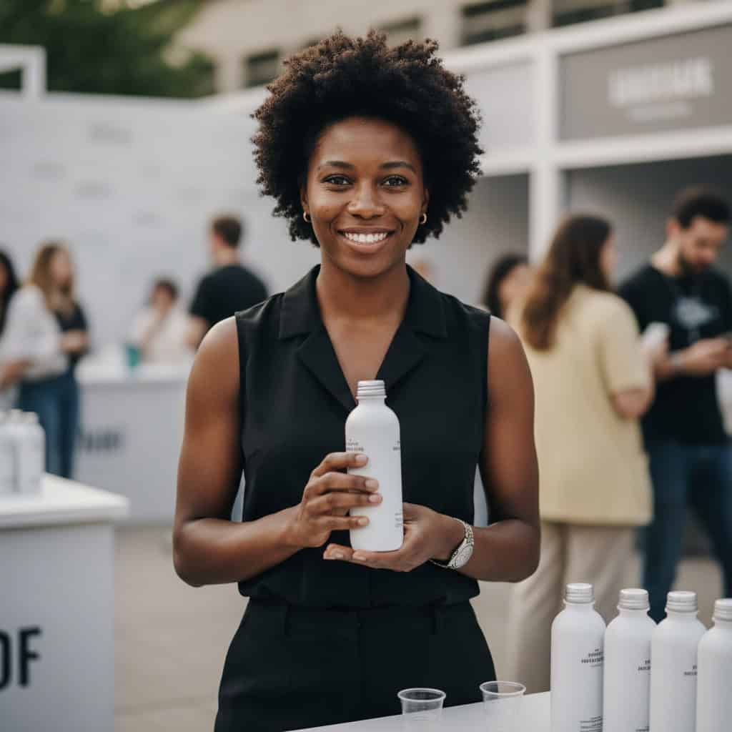 TSM Agency brand ambassador portrait at Atlanta trade show booth