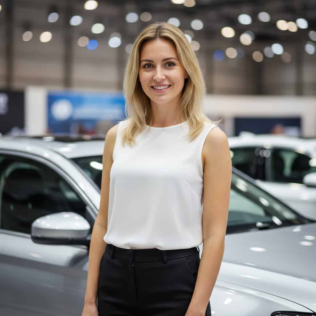 TSM Agency car show model portrait at Houston trade show booth