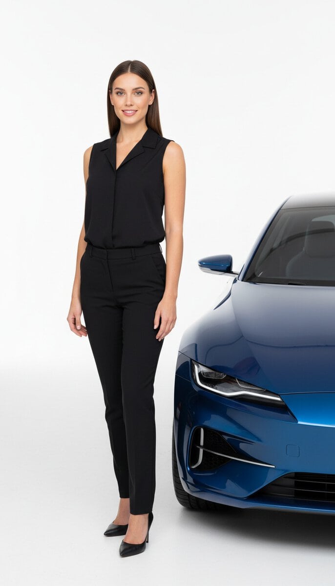 TSM Agency car show model in action at Houston trade show