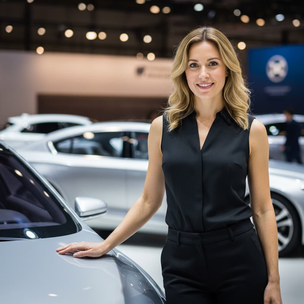 TSM Agency car show model portrait at Las Vegas trade show booth