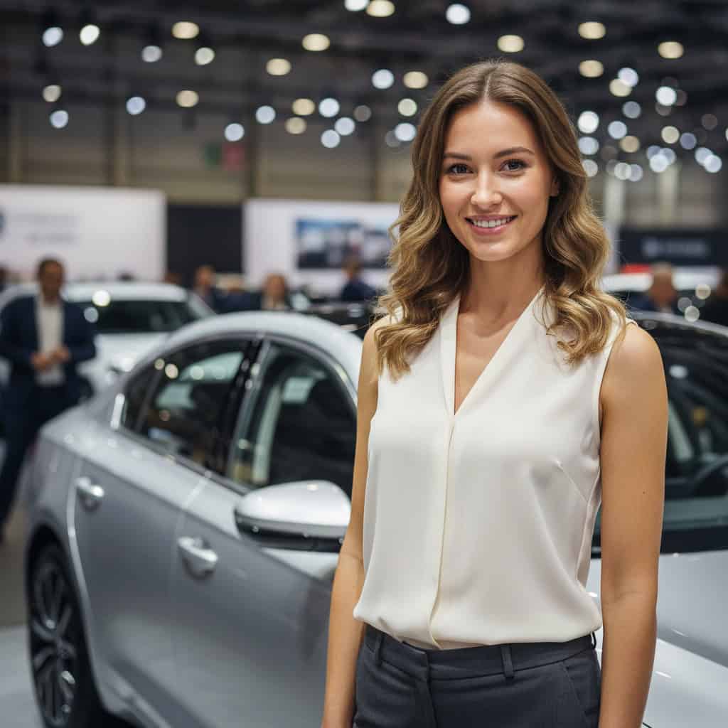TSM Agency car show model portrait at New Orleans trade show booth