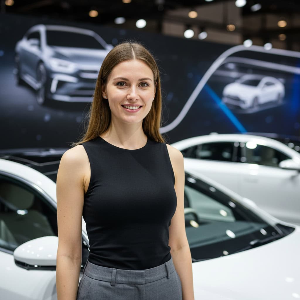 TSM Agency car show model portrait at Phoenix trade show booth