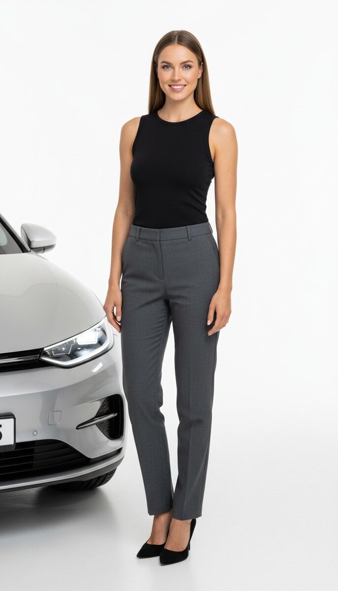 TSM Agency car show model in action at San Diego trade show