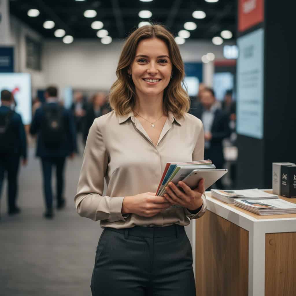 TSM Agency convention model portrait at Dallas trade show booth