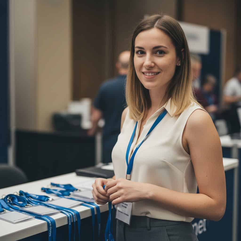 TSM Agency convention model portrait at Denver trade show booth