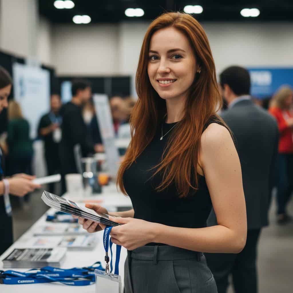 TSM Agency convention model portrait at Houston trade show booth