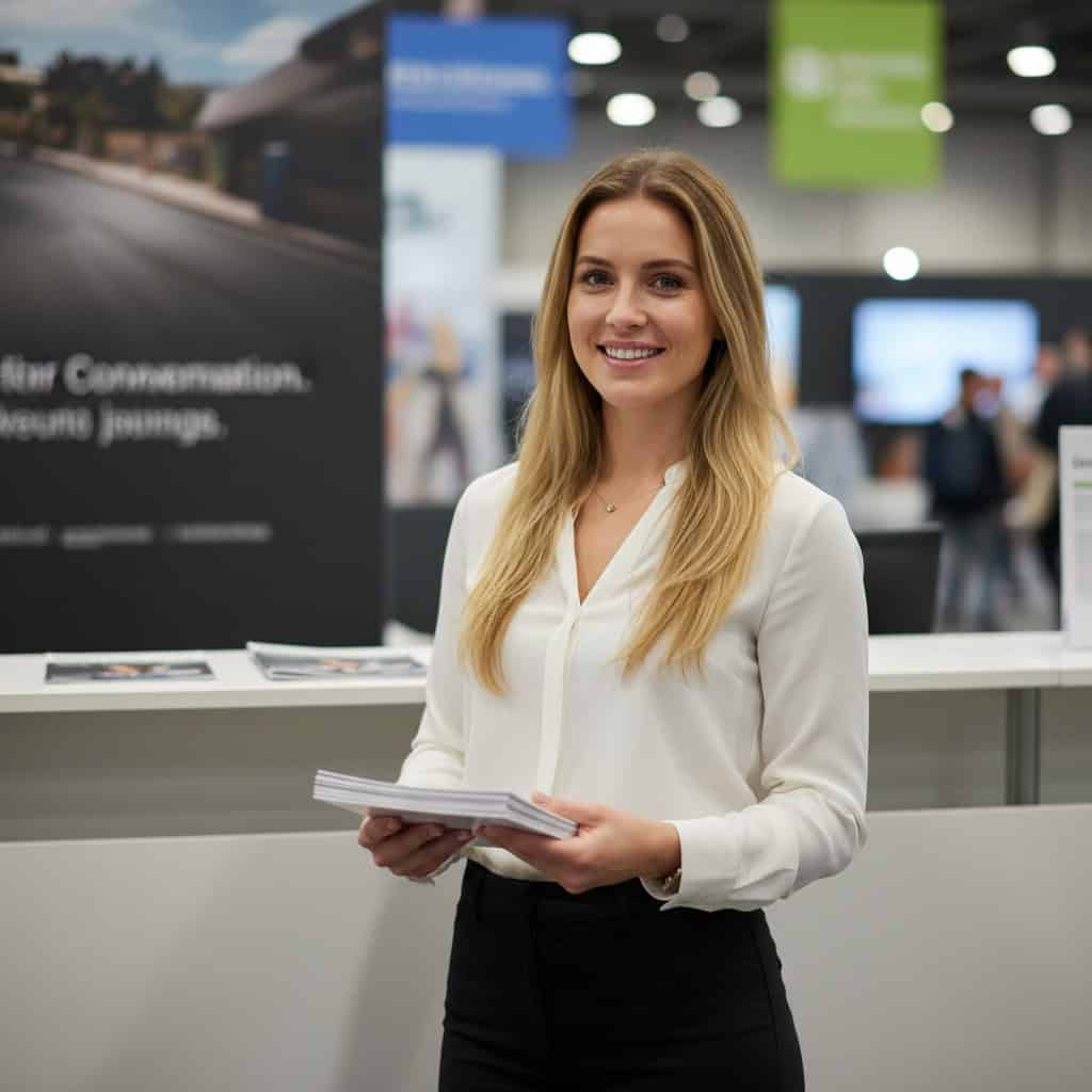 TSM Agency convention model portrait at Kansas City trade show booth