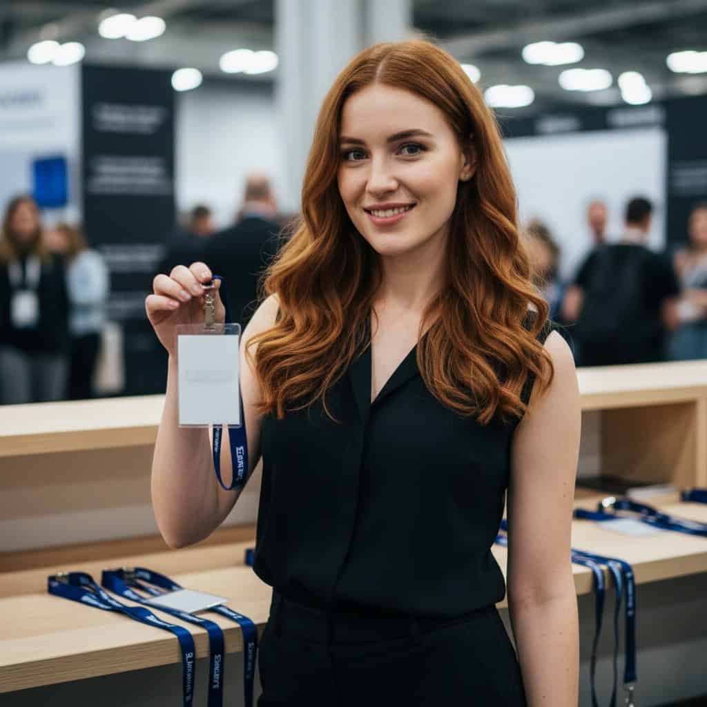 TSM Agency convention model portrait at Las Vegas trade show booth