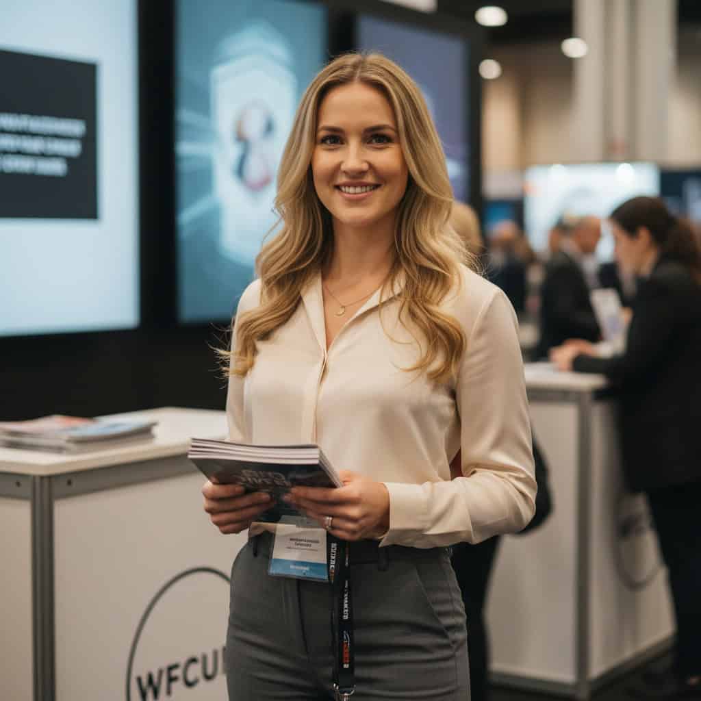 TSM Agency convention model portrait at Los Angeles trade show booth