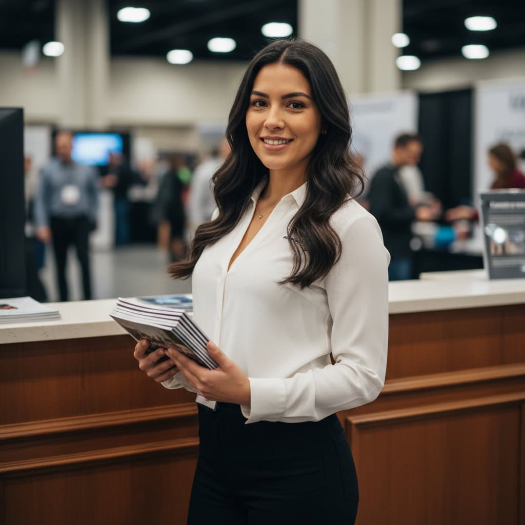 TSM Agency convention model portrait at Orlando trade show booth