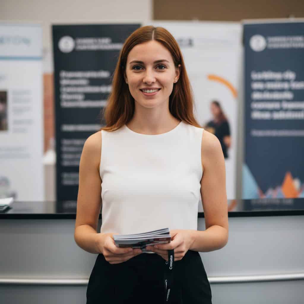 TSM Agency convention model portrait at Tampa trade show booth