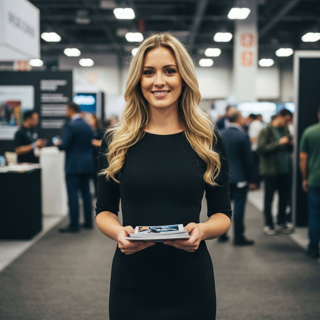 TSM Agency greeter / crowd gatherer portrait at Atlanta trade show booth