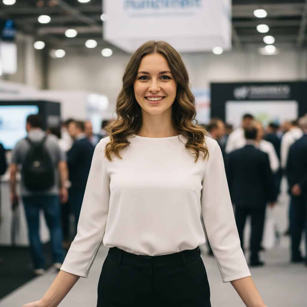 TSM Agency greeter / crowd gatherer portrait at Chicago trade show booth