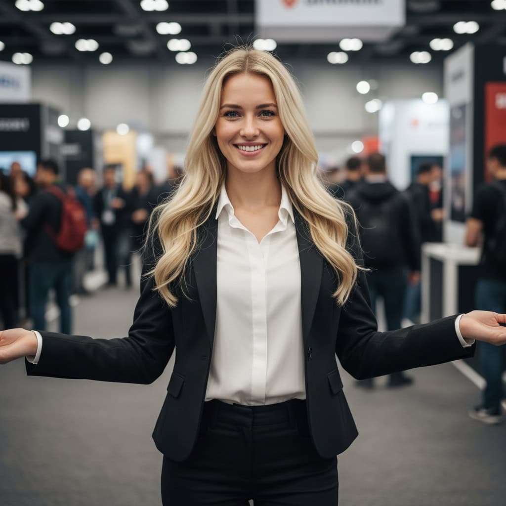 TSM Agency greeter / crowd gatherer portrait at Columbus trade show booth