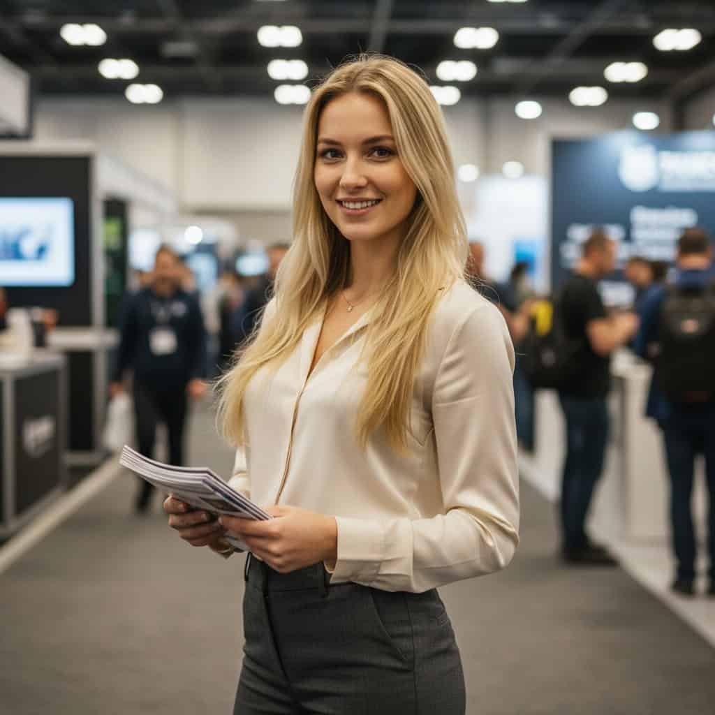 TSM Agency greeter / crowd gatherer portrait at Denver trade show booth