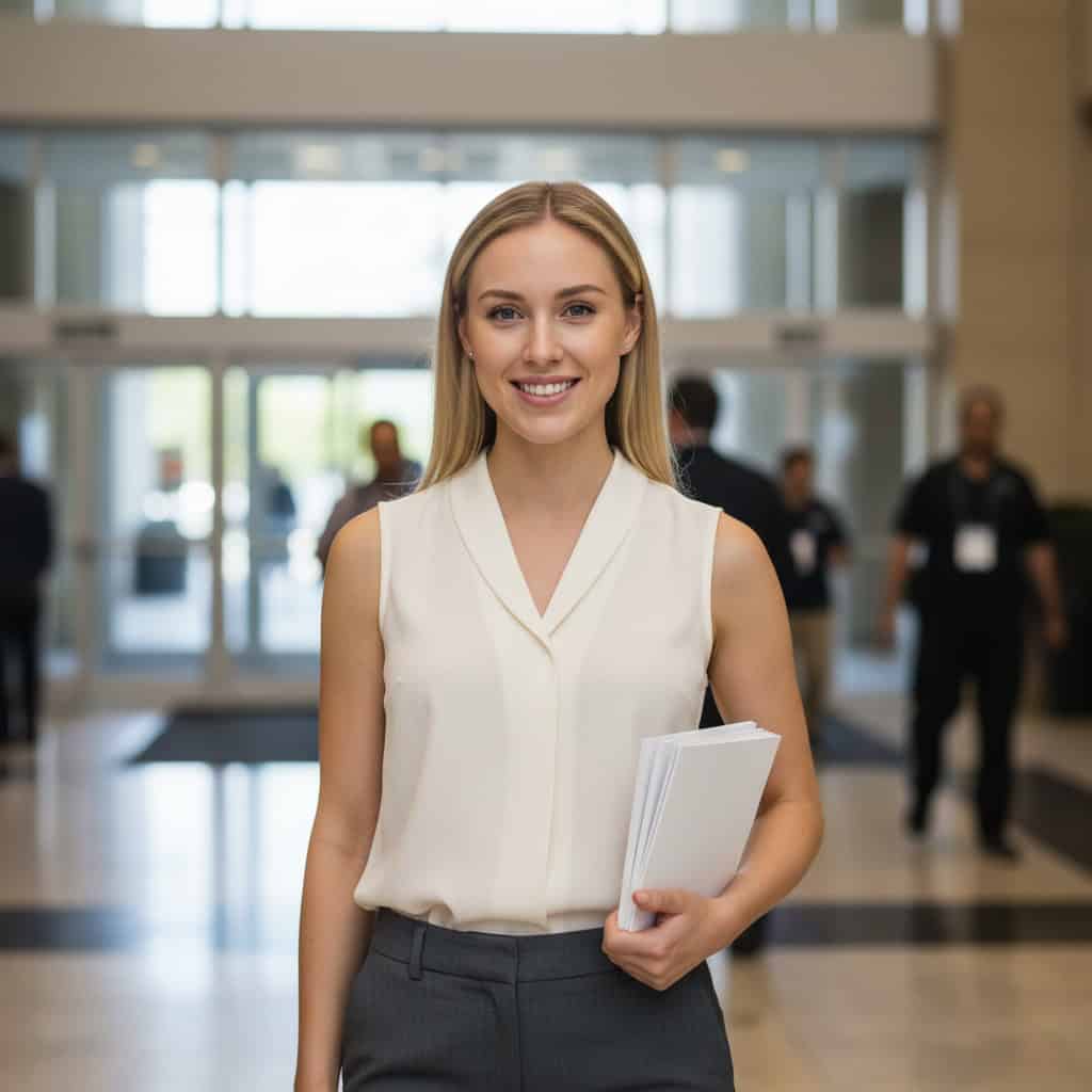 TSM Agency greeter / crowd gatherer portrait at Houston trade show booth