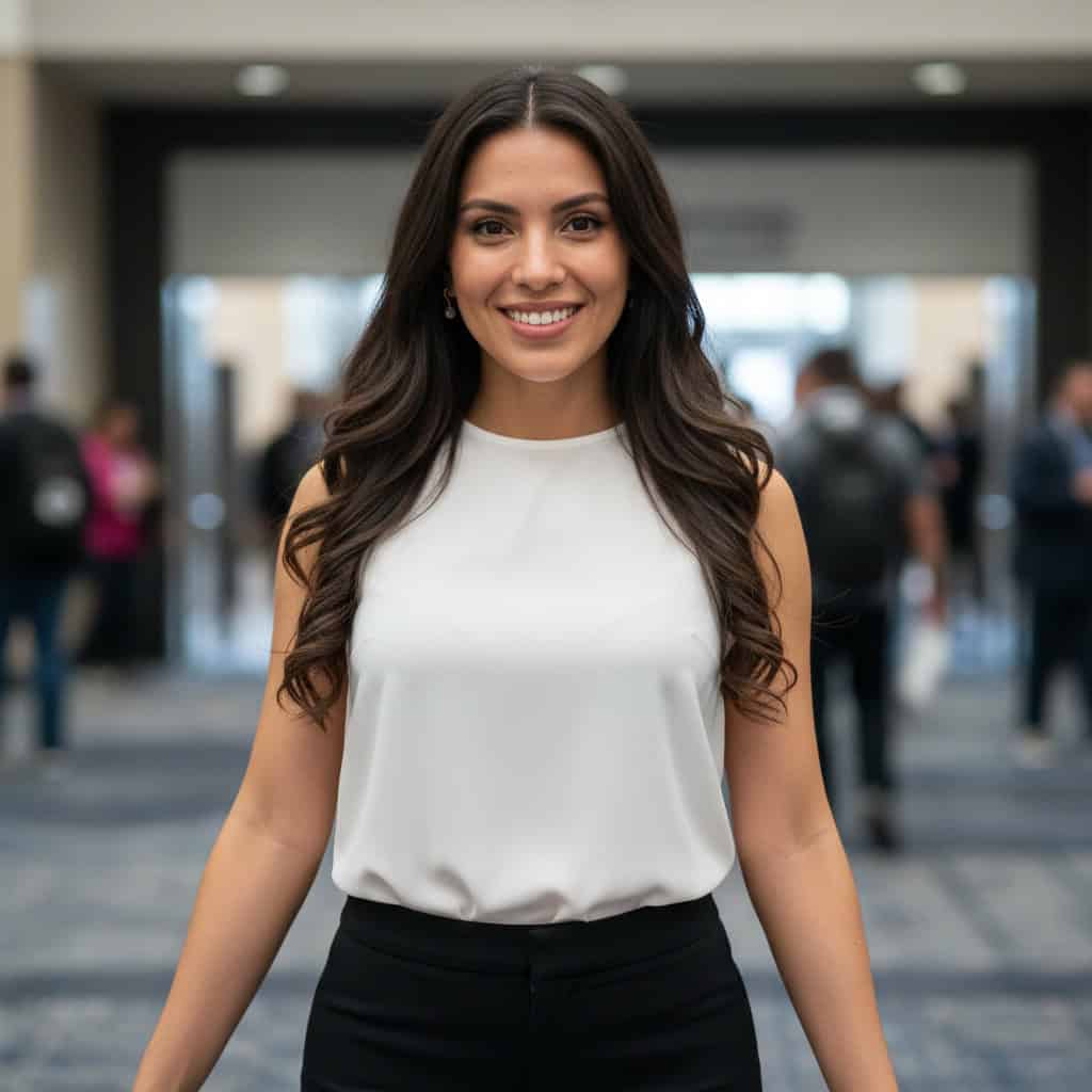 TSM Agency greeter / crowd gatherer portrait at Indianapolis trade show booth