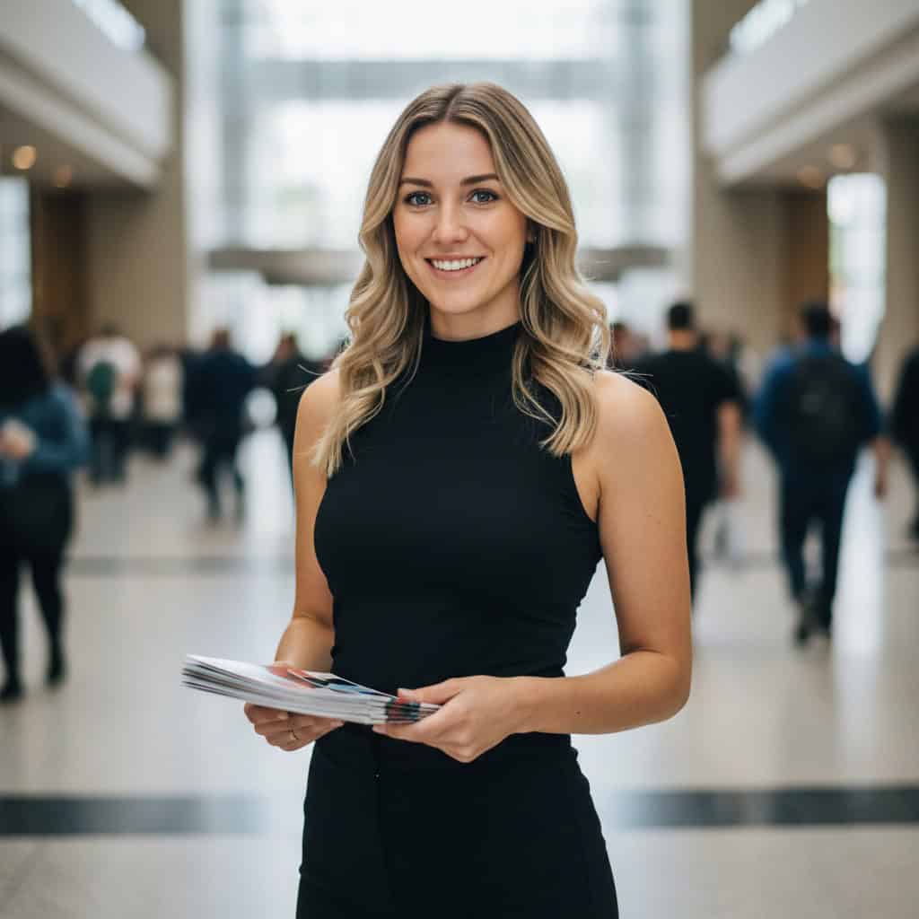 TSM Agency greeter / crowd gatherer portrait at Kansas City trade show booth