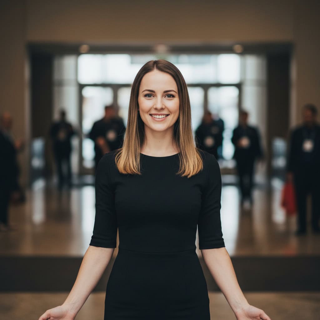 TSM Agency greeter / crowd gatherer portrait at Nashville trade show booth