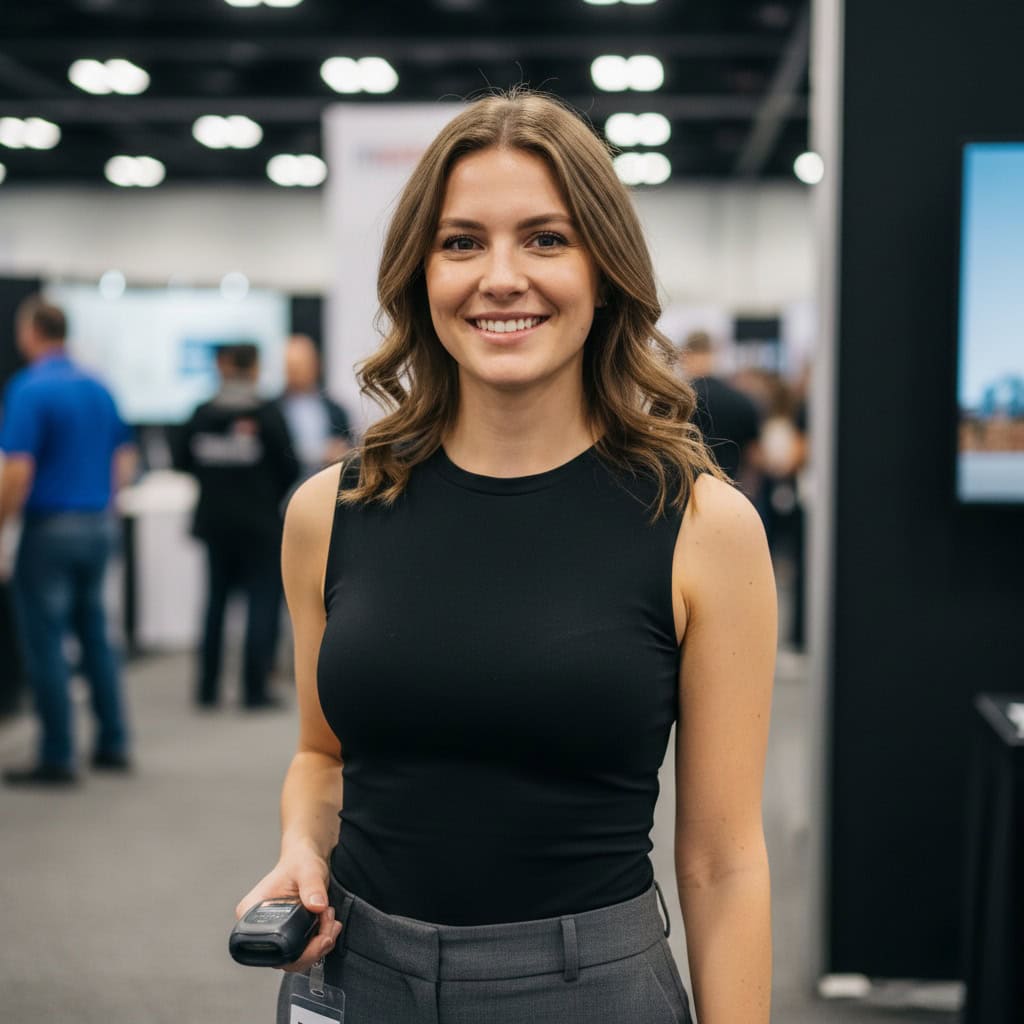 TSM Agency lead retrieval specialist portrait at Atlanta trade show booth