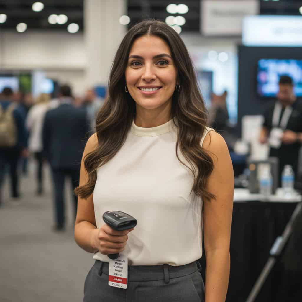 TSM Agency lead retrieval specialist portrait at Chicago trade show booth