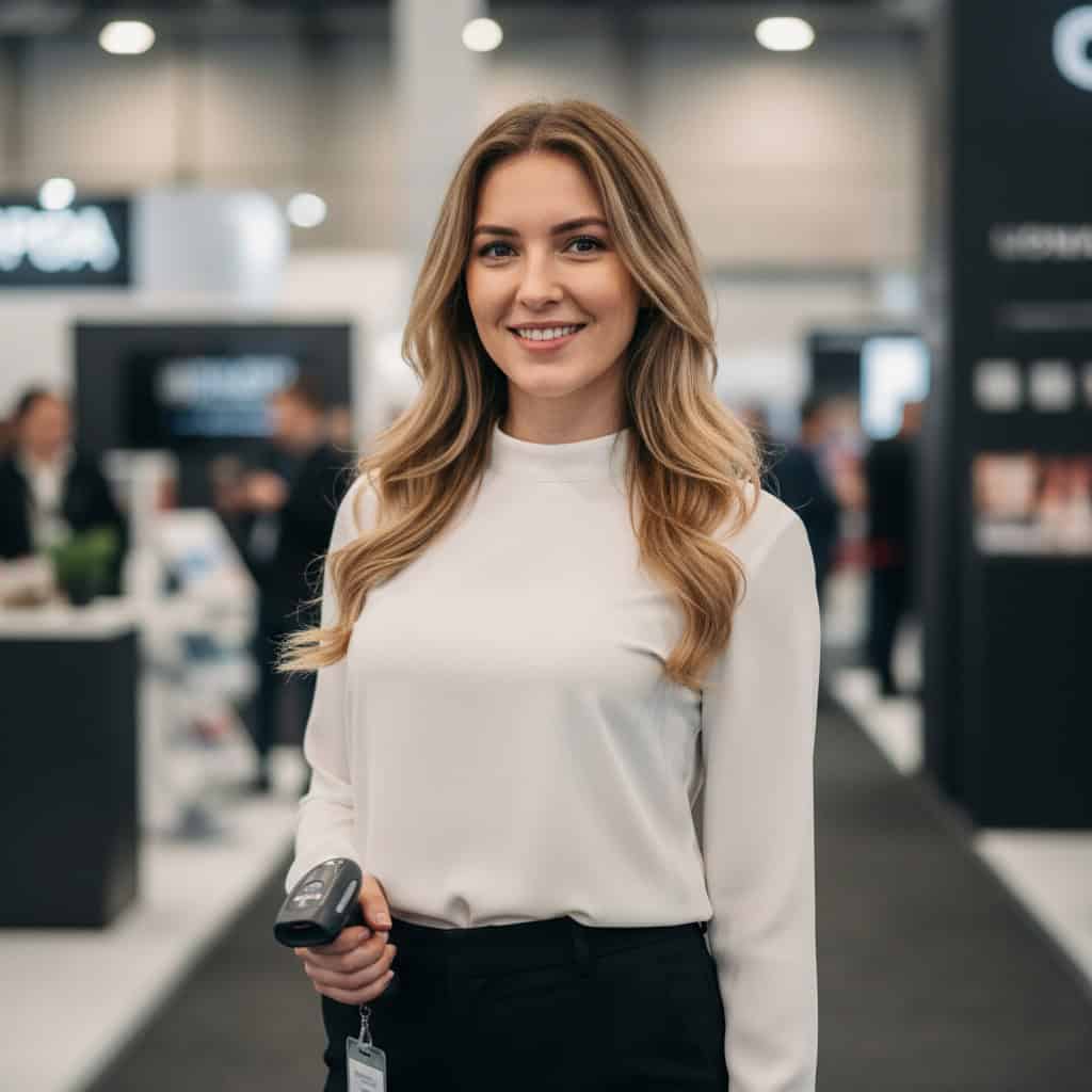 TSM Agency lead retrieval specialist portrait at Dallas trade show booth