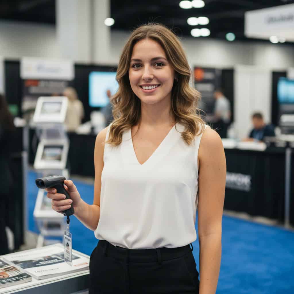 TSM Agency lead retrieval specialist portrait at Denver trade show booth