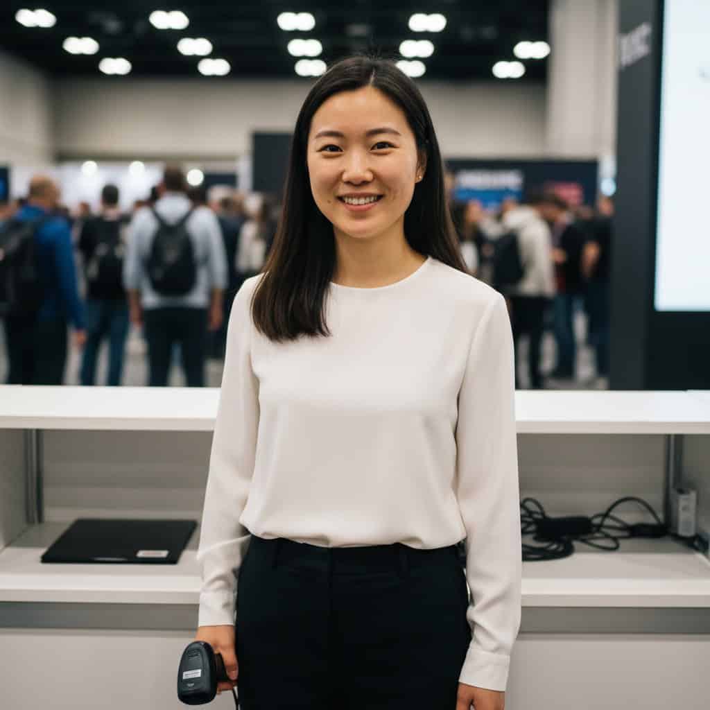 TSM Agency lead retrieval specialist portrait at Houston trade show booth