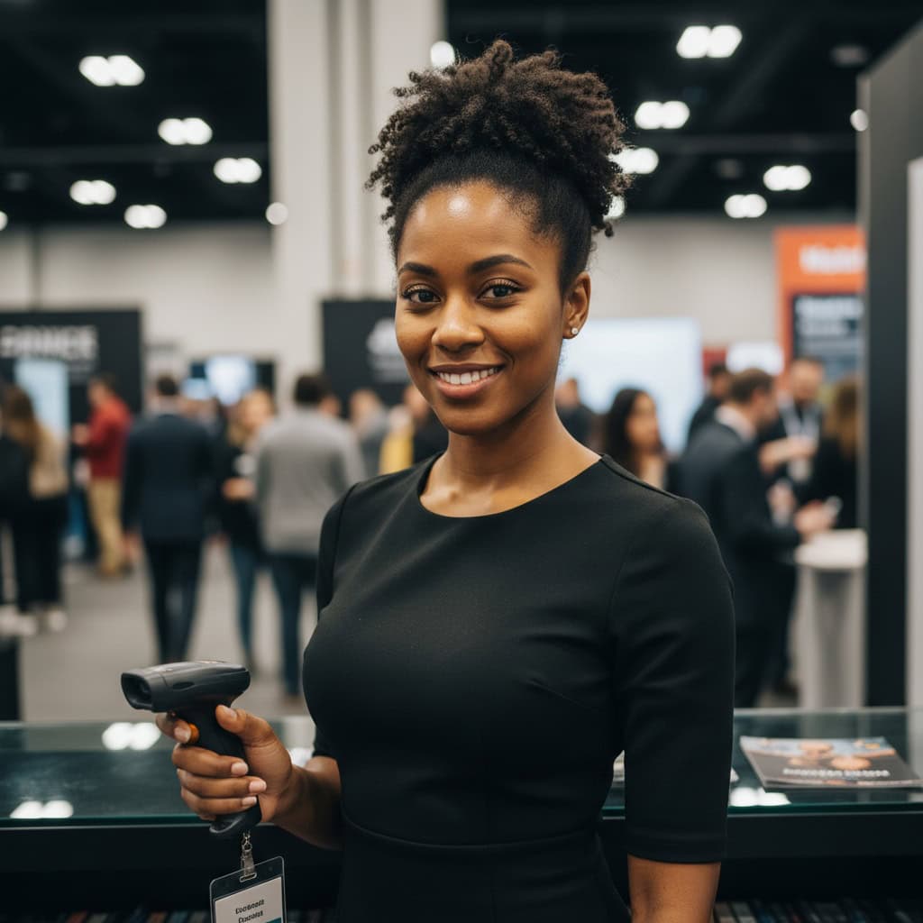 TSM Agency lead retrieval specialist portrait at Nashville trade show booth