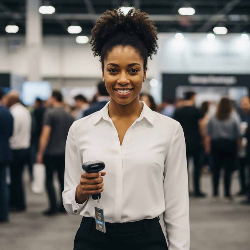 TSM Agency lead retrieval specialist portrait at New Orleans trade show booth