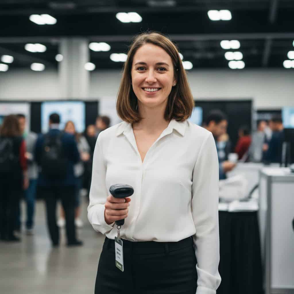 TSM Agency lead retrieval specialist portrait at New York City trade show booth