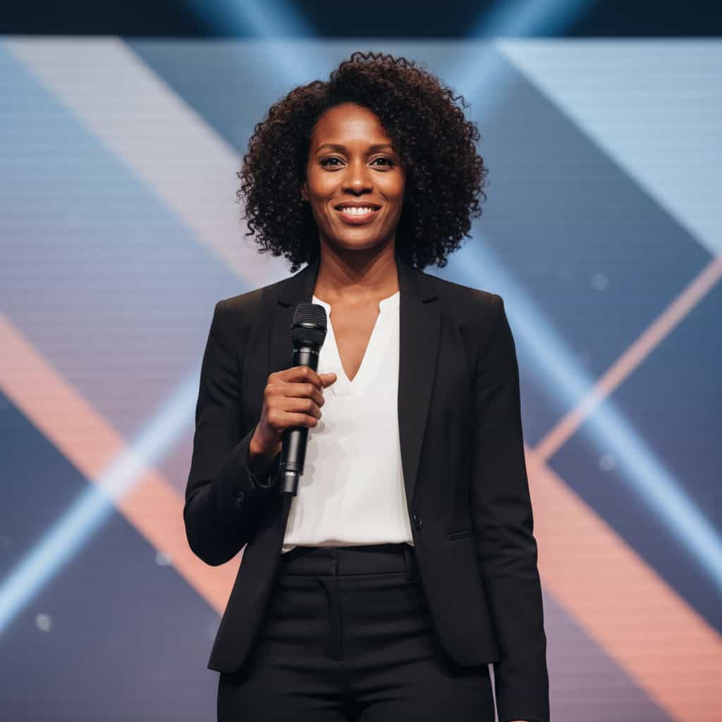 TSM Agency event host / presenter portrait at Dallas trade show booth