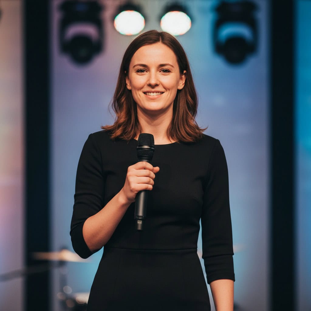 TSM Agency event host / presenter portrait at Orlando trade show booth