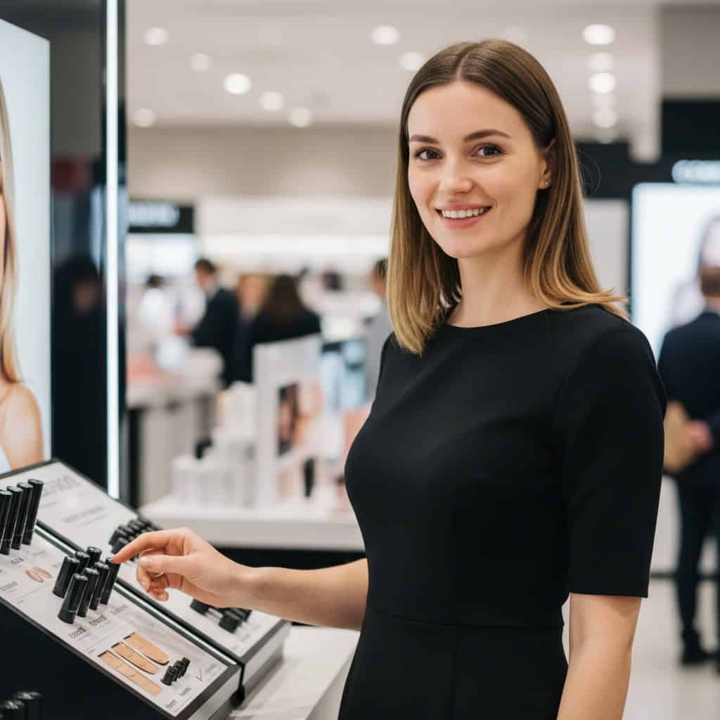 TSM Agency product demonstrator portrait at Anaheim trade show booth