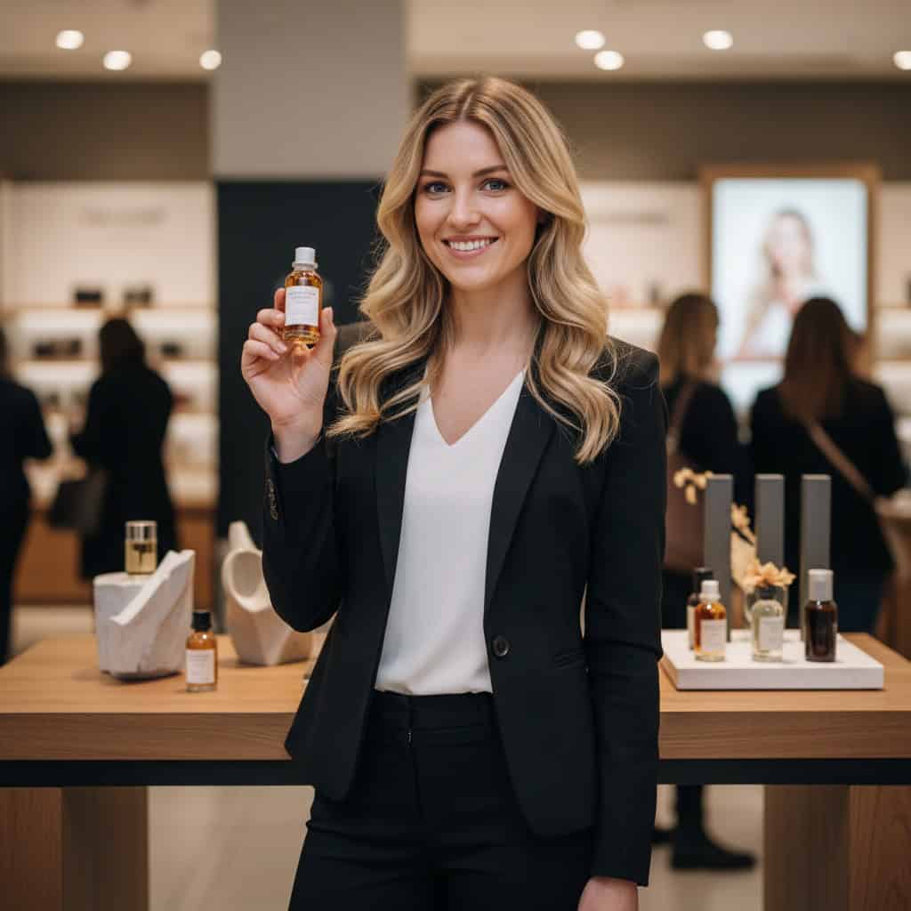 TSM Agency product demonstrator portrait at Chicago trade show booth