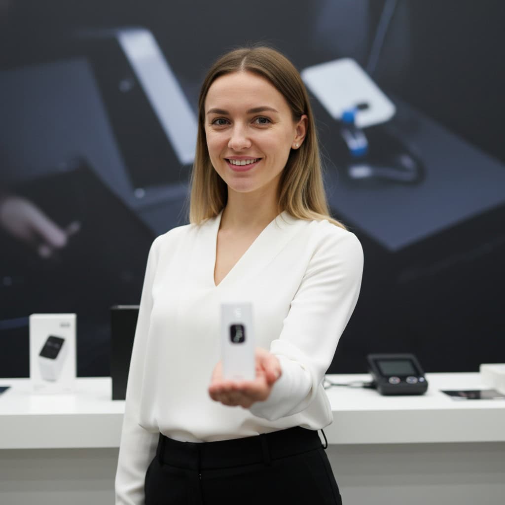 TSM Agency product demonstrator portrait at Indianapolis trade show booth