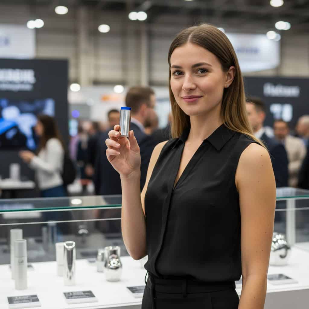 TSM Agency product demonstrator portrait at Los Angeles trade show booth