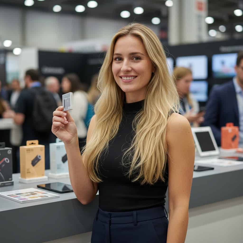 TSM Agency product demonstrator portrait at Orlando trade show booth