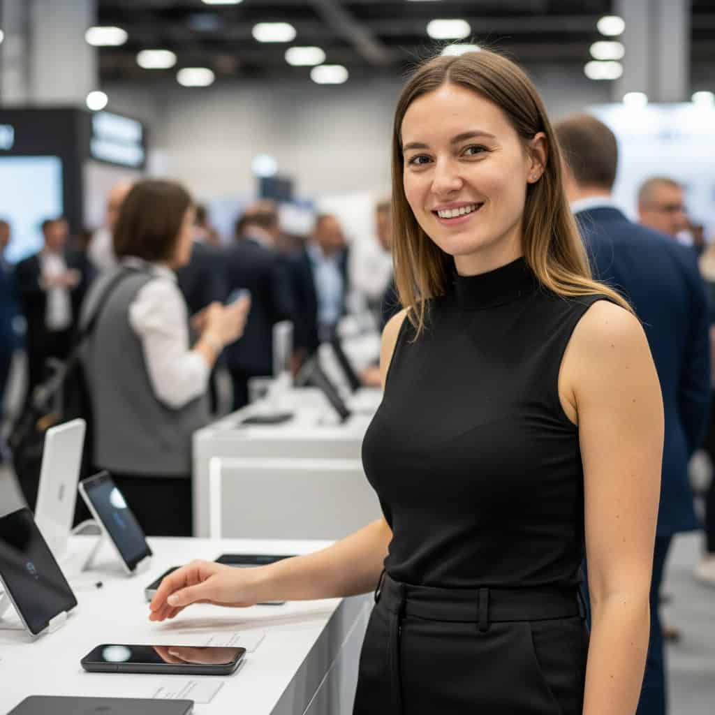 TSM Agency product demonstrator portrait at San Antonio trade show booth